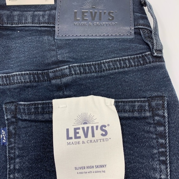 Levis Made & Crafted Jeans Size 27 High Skinny Zip Leg Dark Wash Black Mid Rise - Picture 11 of 13